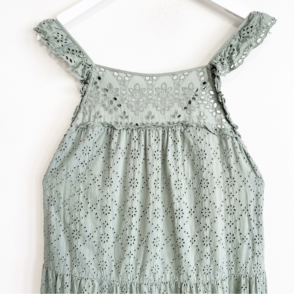 Anthropologie Green Lace Midi Dress - Picture 4 of 10